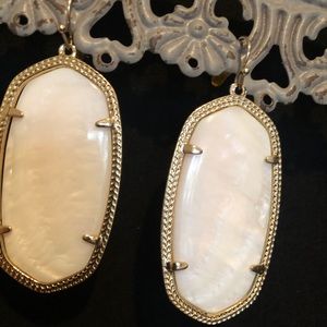 White and Gold Kendra Scott Earrings